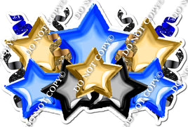 Foil Star Panel - Blue, Gold, Black