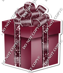 Sparkle - Burgundy Box & Burgundy Ribbon Present - Style 4