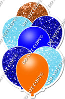 Baby Blue, Blue, & Orange Balloon Bundle