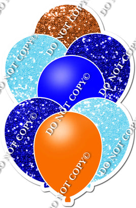 Baby Blue, Blue, & Orange Balloon Bundle