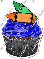 Blue Cupcake with Crayons w/ Variants