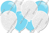 White & Flat Baby Blue - Horizontal Balloon Panel