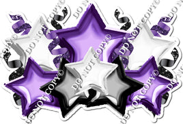 Foil Star Panel - Purple, Black, White