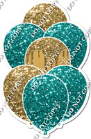 Teal & Gold Sparkle Balloon Bundle