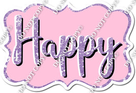 Baby Pink & Lavender HAPPY Statement w/ Variant