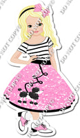 Light Skin - Blonde - Girl in Baby Pink Poodle Skirt w/ Variants