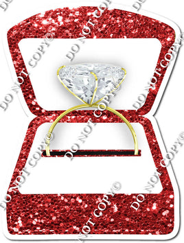 Sparkle Red Wedding Ring Box / Gold Ring w/ Variants