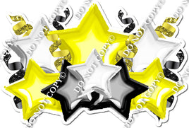 Foil Star Panel - Yellow, White, Black