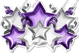 Foil Star Panel - Purple, White, Silver