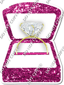 Sparkle Hot Pink Wedding Ring Box / Gold Ring w/ Variants