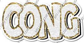 Split BB Font - White & Gold Sparkle Cong Rats Statement w/ Variants