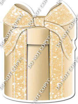 Sparkle - Champagne Box & Champagne Ribbon Round Present - Style 3