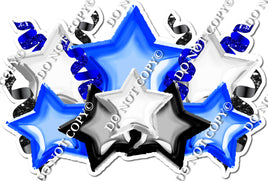 Foil Star Panel - Blue, Black, White