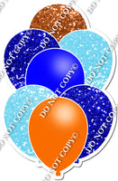 Baby Blue, Blue, & Orange Balloon Bundle