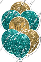 Teal & Gold Sparkle Balloon Bundle