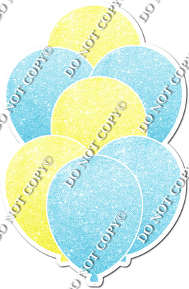 Glitter Baby Blue & Yellow Balloon Bundle