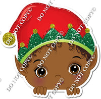 Dark skin Tone Boy Elf - Sparkle Hat w/ Variant