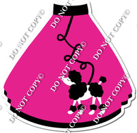 Flat Hot Pink - Poodle Skirt w/ Variants