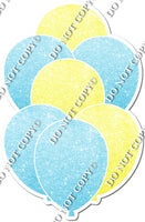 Glitter Baby Blue & Yellow Balloon Bundle