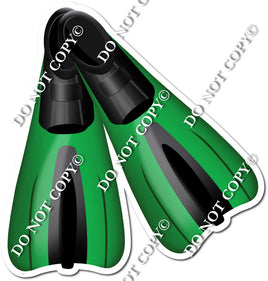 Scuba Fins - Flat Green