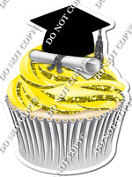 Yellow - Blank Graduation Cap Cupcake