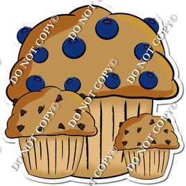 Three Blueberry Muffins w/ Variants