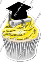 Yellow - Blank Graduation Cap Cupcake