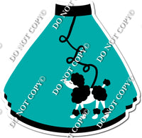 Flat Teal - Poodle Skirt w/ Variants