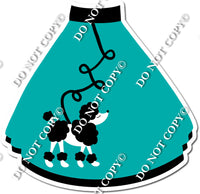 Flat Teal - Poodle Skirt w/ Variants