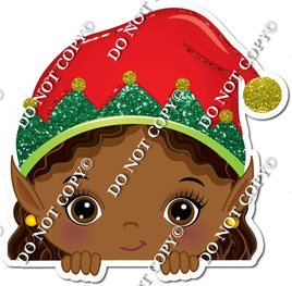 Dark skin Tone Girl Elf - Sparkle Hat w/ Variant