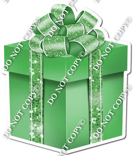 Sparkle - Lime Green Box & Lime Green Ribbon Present - Style 4