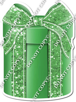 Sparkle - Lime Green Box & Lime Green Ribbon Present - Style 3