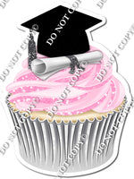 Baby Pink - Blank Graduation Cap Cupcake