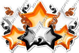 Foil Star Panel - Orange, Black, White