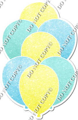 Glitter Mint, Baby Blue, & Yellow Balloon Bundle