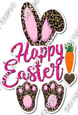 Happy Easter Bunny Gold Leopard
