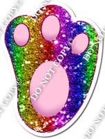 Bunny Foot - Rainbow Sparkle