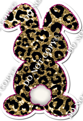 Rear Facing Easter Bunny - Gold Leopard