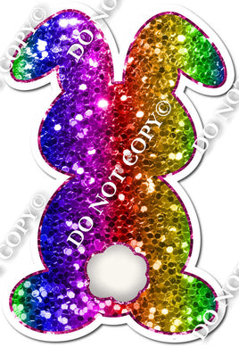 Rear Facing Easter Bunny - Rainbow Sparkle