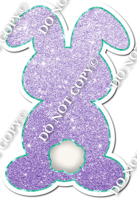 Rear Facing Easter Bunny - Purple Glitter