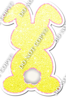 Rear Facing Easter Bunny - Yellow Glitter