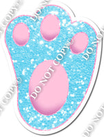 Bunny Foot - Baby Blue Sparkle