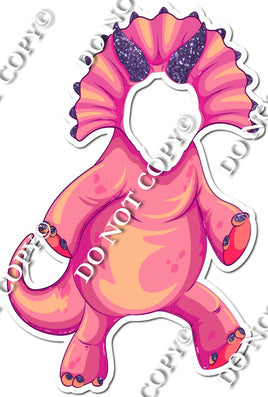 Pink Dinosaur Face Cutout