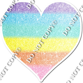 Horizontal Pastel Rainbow Glitter