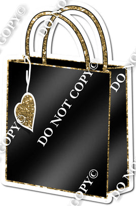 Shopping Bag - Black & Rose Gold