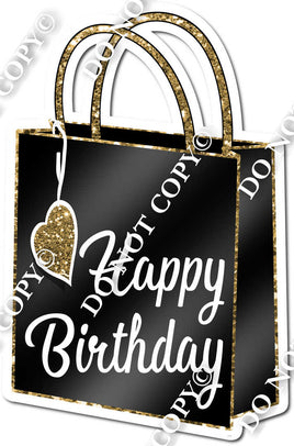 Shopping Bag - Happy Birthday Gold