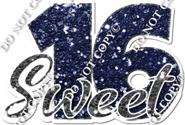 Sweet 16 - Silver & Navy Blue 16