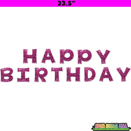 23.5" KG 13 pc Hot Pink Sparkle - Happy Birthday Set