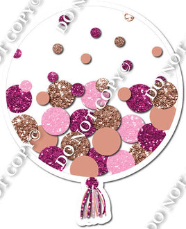 Rose Gold & Pink Confetti Balloon
