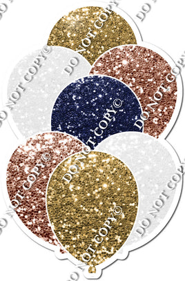 Gold, Navy Blue, & Rose Gold Balloon Bundle